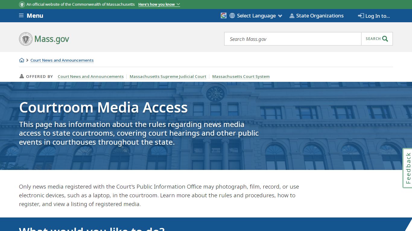 Courtroom Media Access | Mass.gov